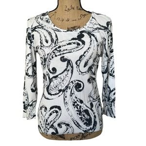 Escada Blue Paisley Lightweight Sweater